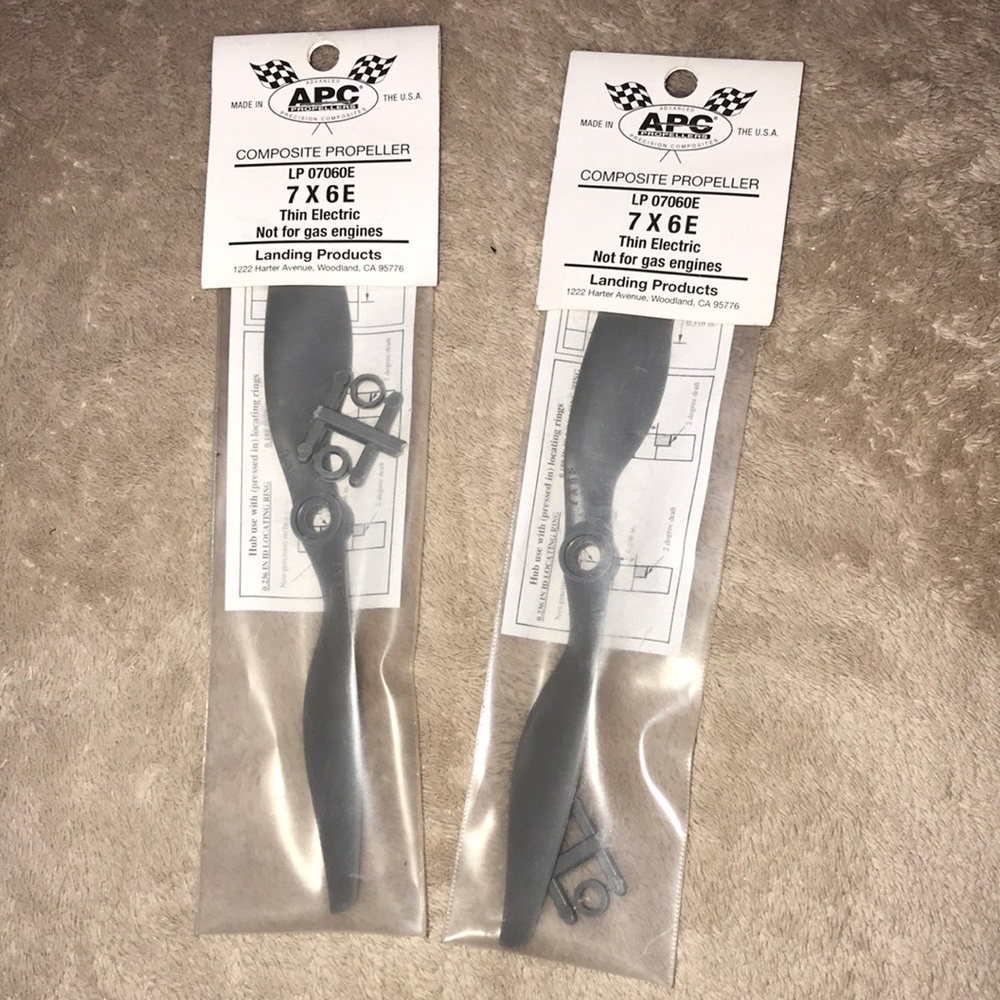 APC set of two composite propellers 7 x 6 E thin electric